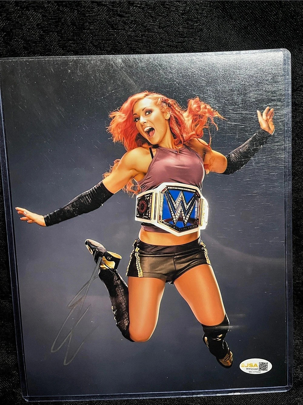 WWE Becky Lynch Autographed Photo with JSA Witnessed Authentication JSA